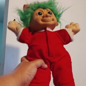 Red and Green Troll Doll